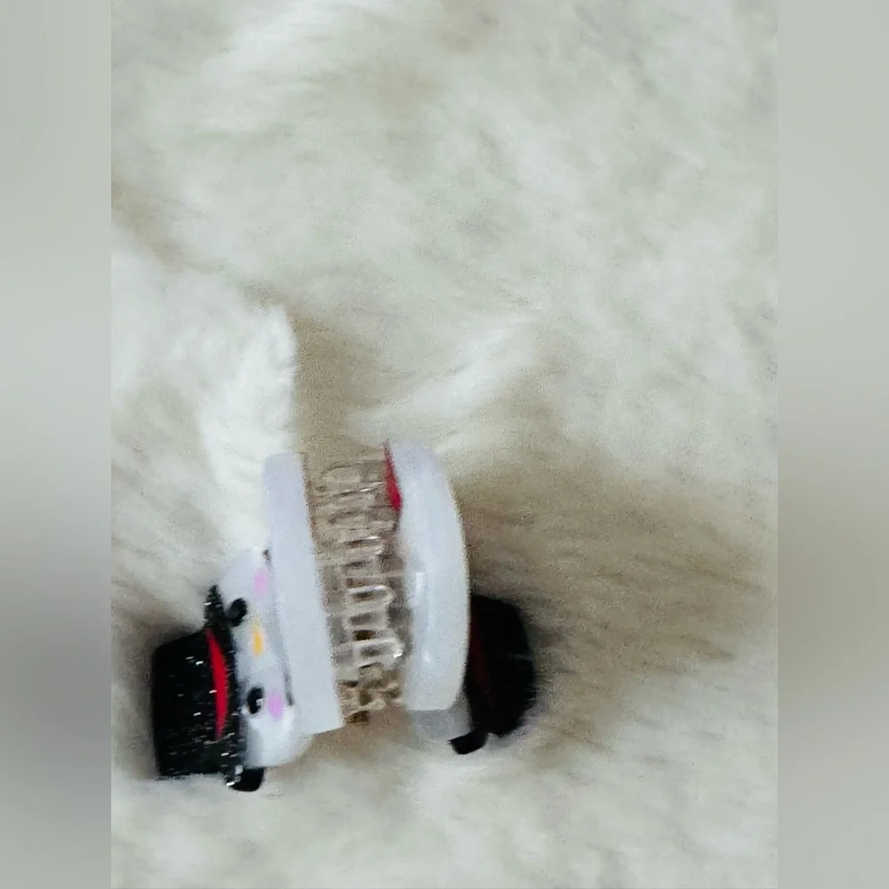 Snowman Mini Hair Claw Clip for Kids - Black, White, Red